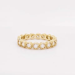 1 Carat Diamond Bezel Eternity Band 14K Yellow Gold 1.00 Ct Diamond Wedding Band