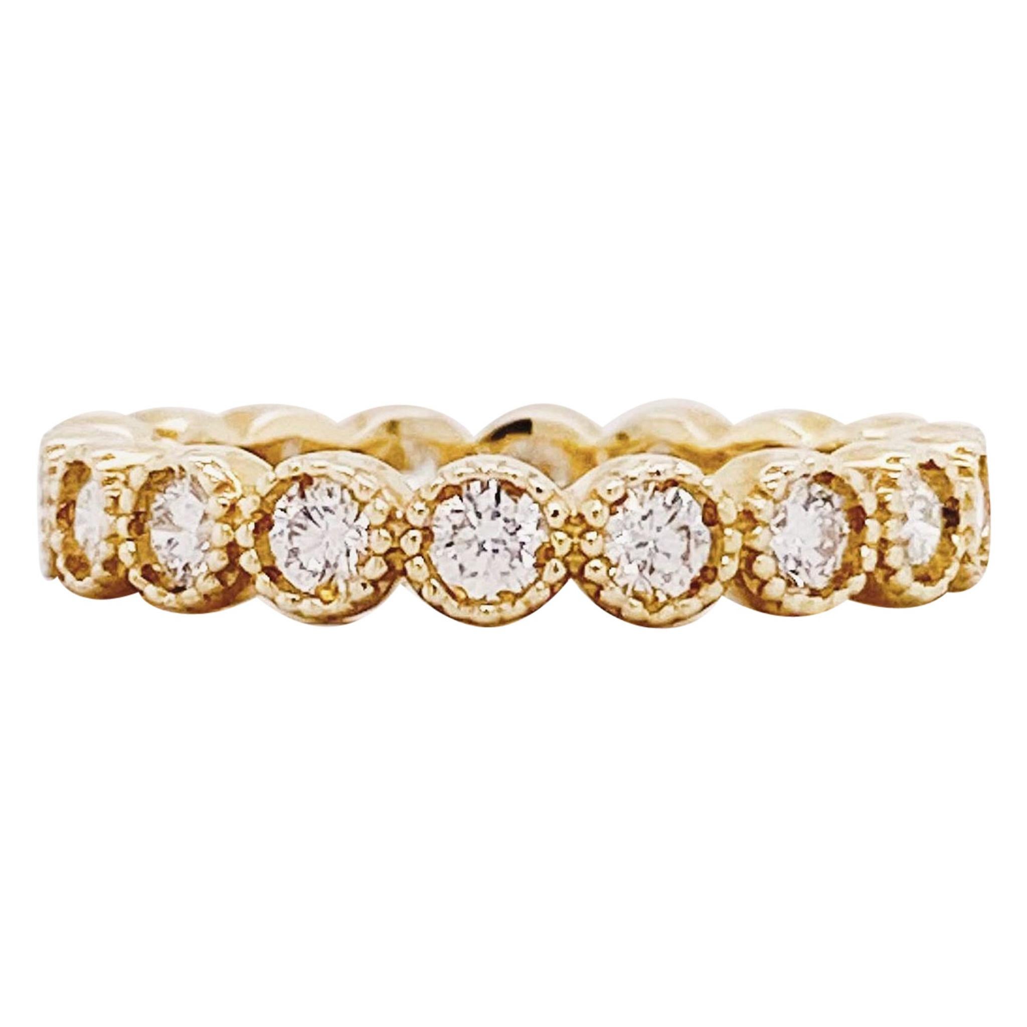 1 Karat Diamant Lünette Eternity-Ring 14K Gelbgold 1,00 Karat Diamant Ehering