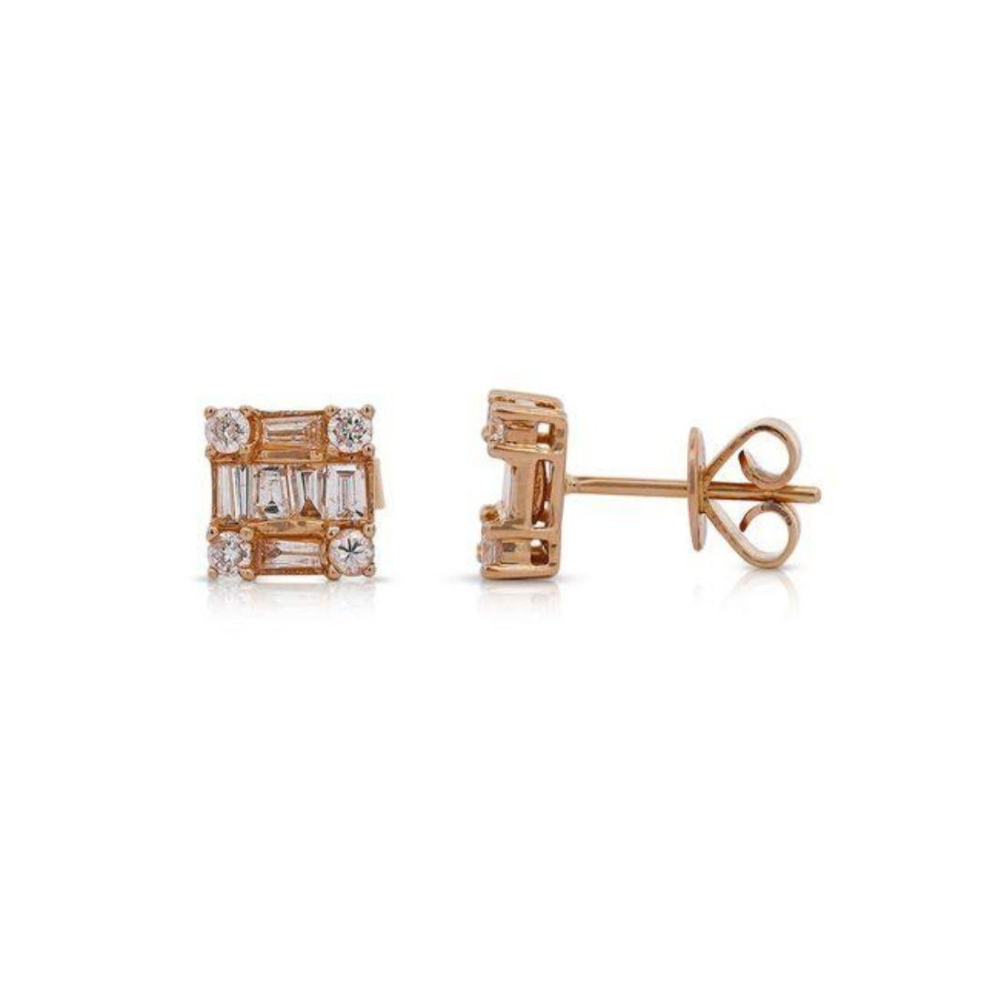 Orecchini a grappolo d'oro 14K con diamante da 1 carato, con chiusura a grappolo In condizioni Nuovo in vendita a Miami, FL