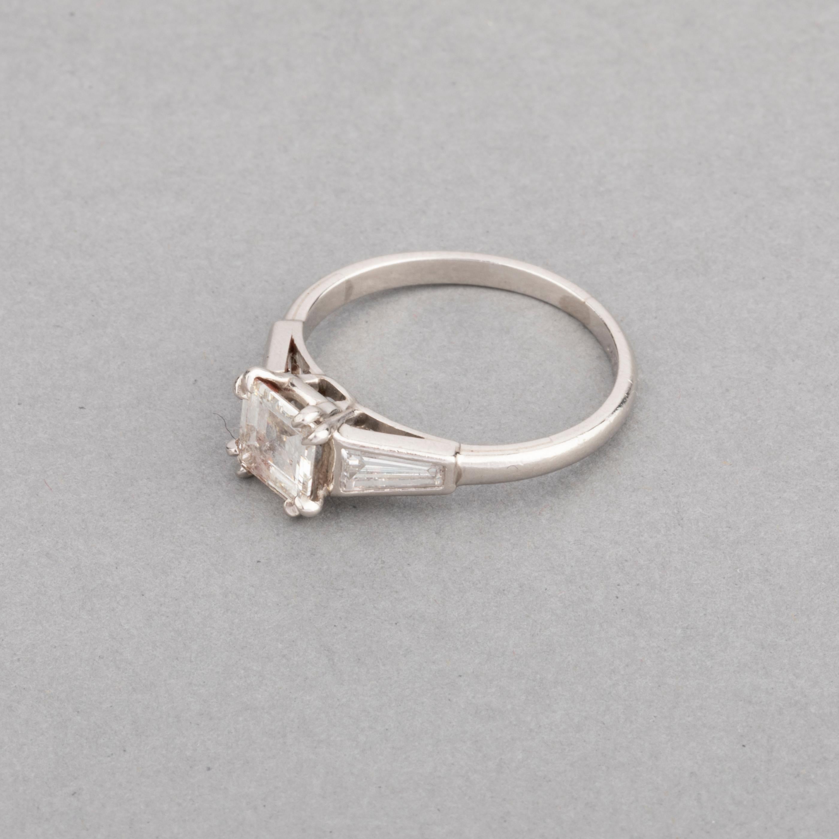 Square Cut 1 Carat Diamond Chaumet Paris Engagement Ring