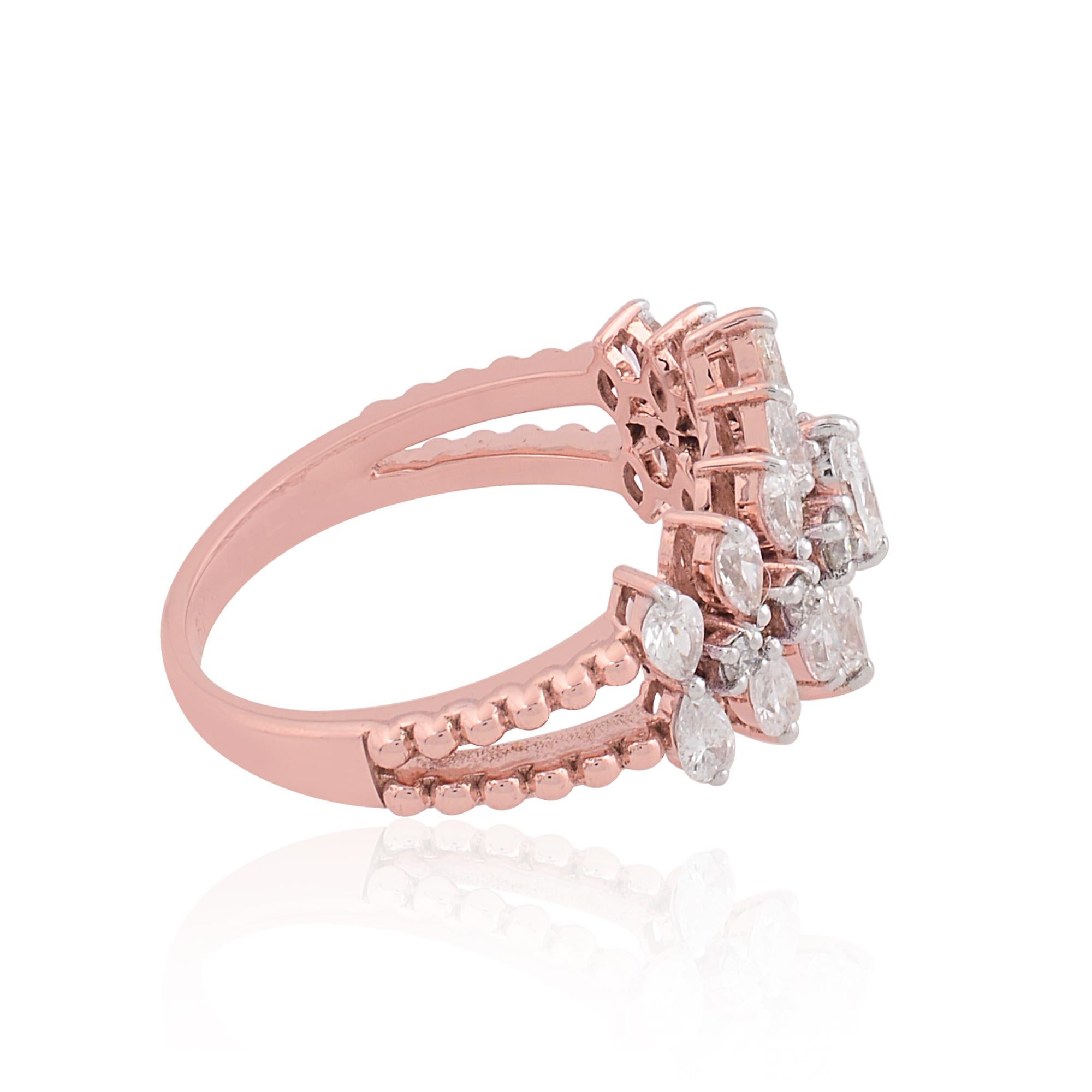 in vendita:  1 Carat Diamond Cluster SI/H Marquise Pear Ring Gioielli in oro rosa 18 carati 5