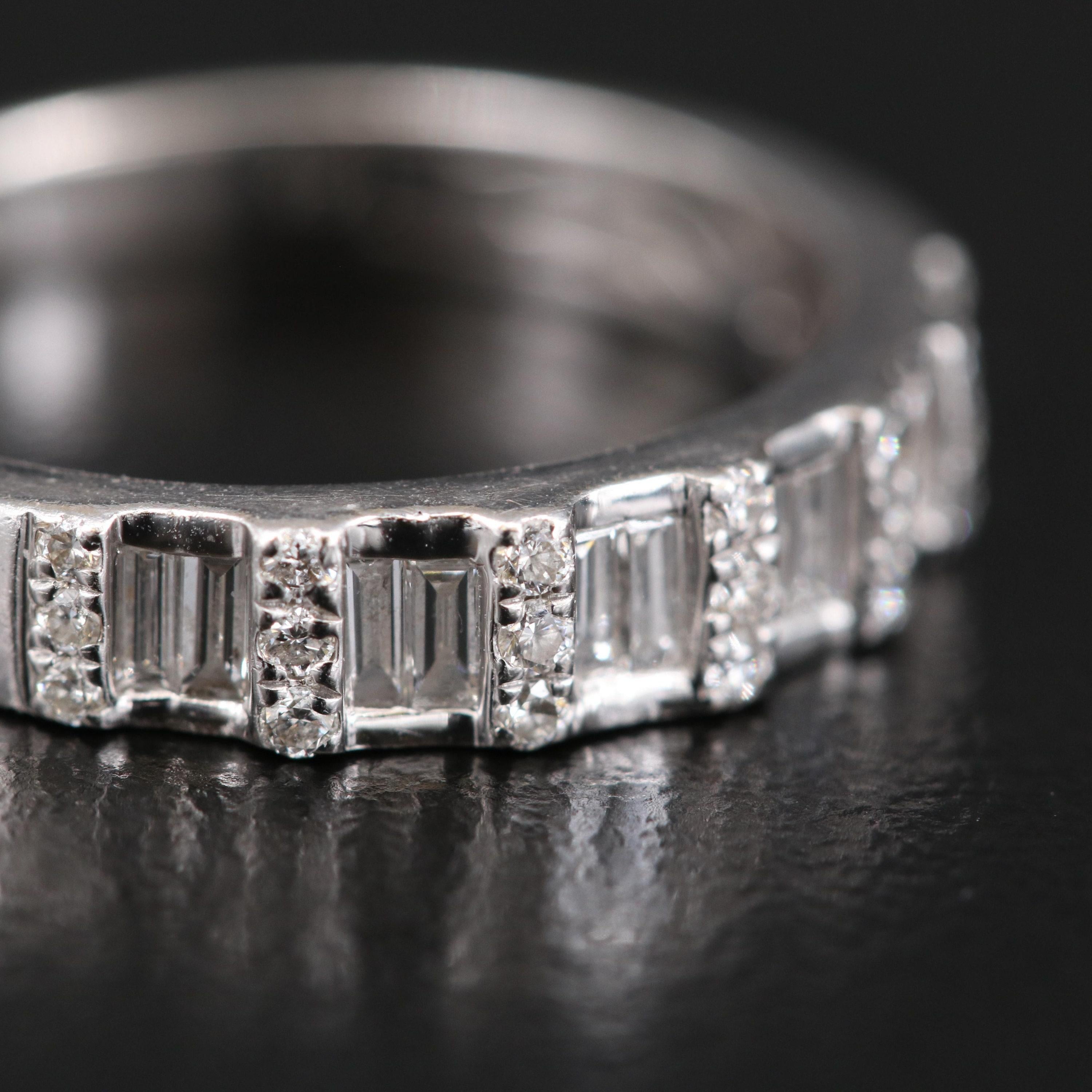 For Sale:  1 Carat Diamond Engagement Ring Set Art Deco Diamond Wedding Ring Statement Ring 5