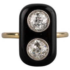 Antique 1 Carat Diamond French Art Deco Ring