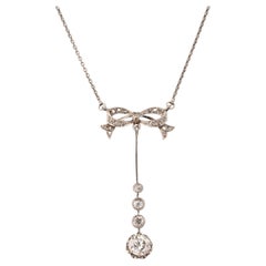 1 Carat Diamond French Belle Epoque Pendant Necklace