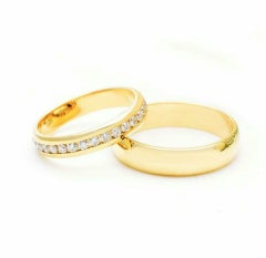 1 Carat Diamond Eternity Classic Bands Ring Set in 14k Solid Gold