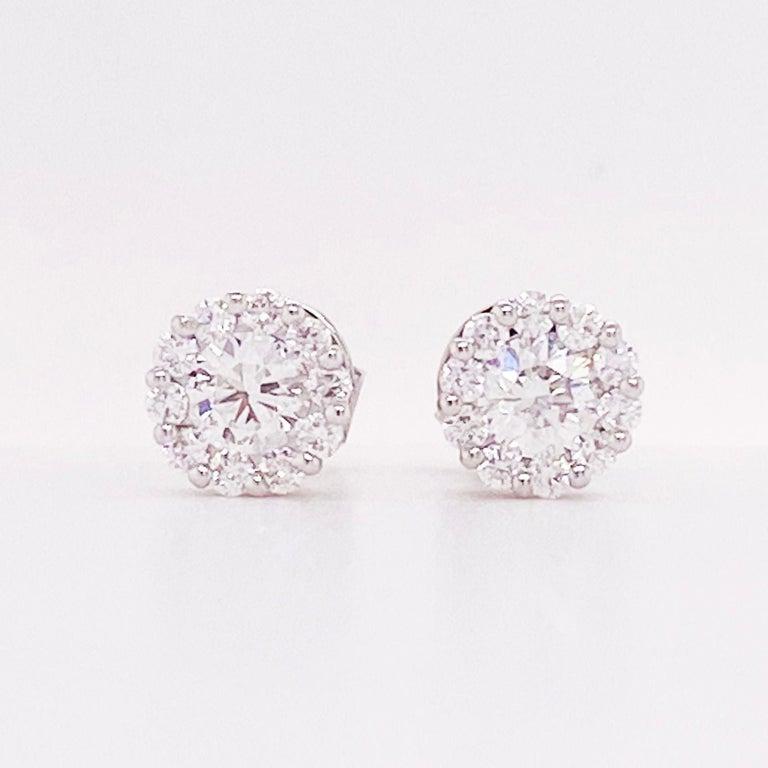 1 carat cluster diamond earrings