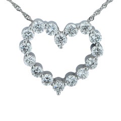 1 Carat Diamond Heart Platinum Necklace