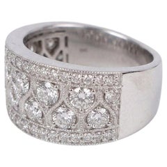 Breiter Milgrain-Ring mit 1-Karat-Diamant aus 14-karätigem Weißgold