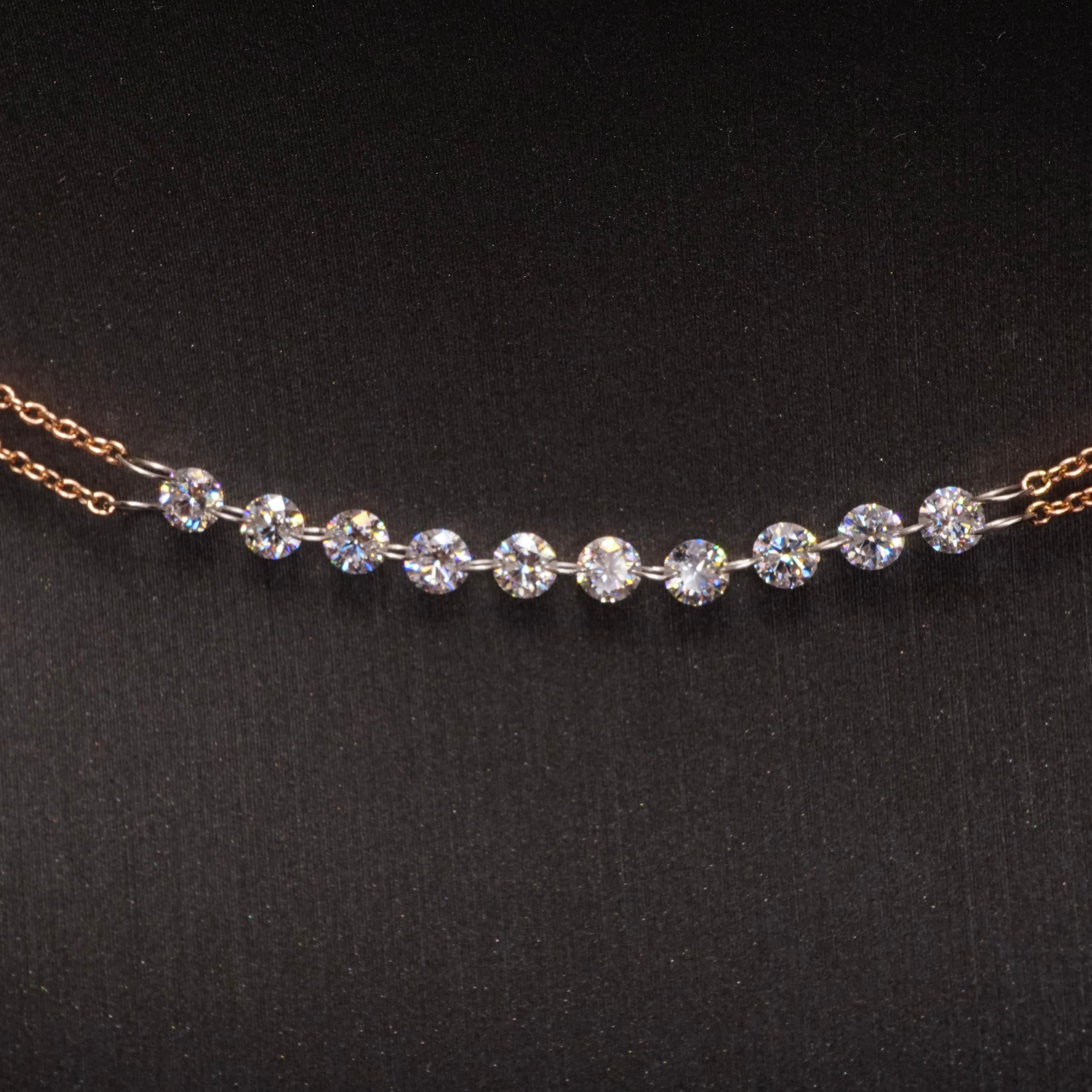 Collier à chaîne avec diamant de 1.00 carat Choker Pour femmes en vente