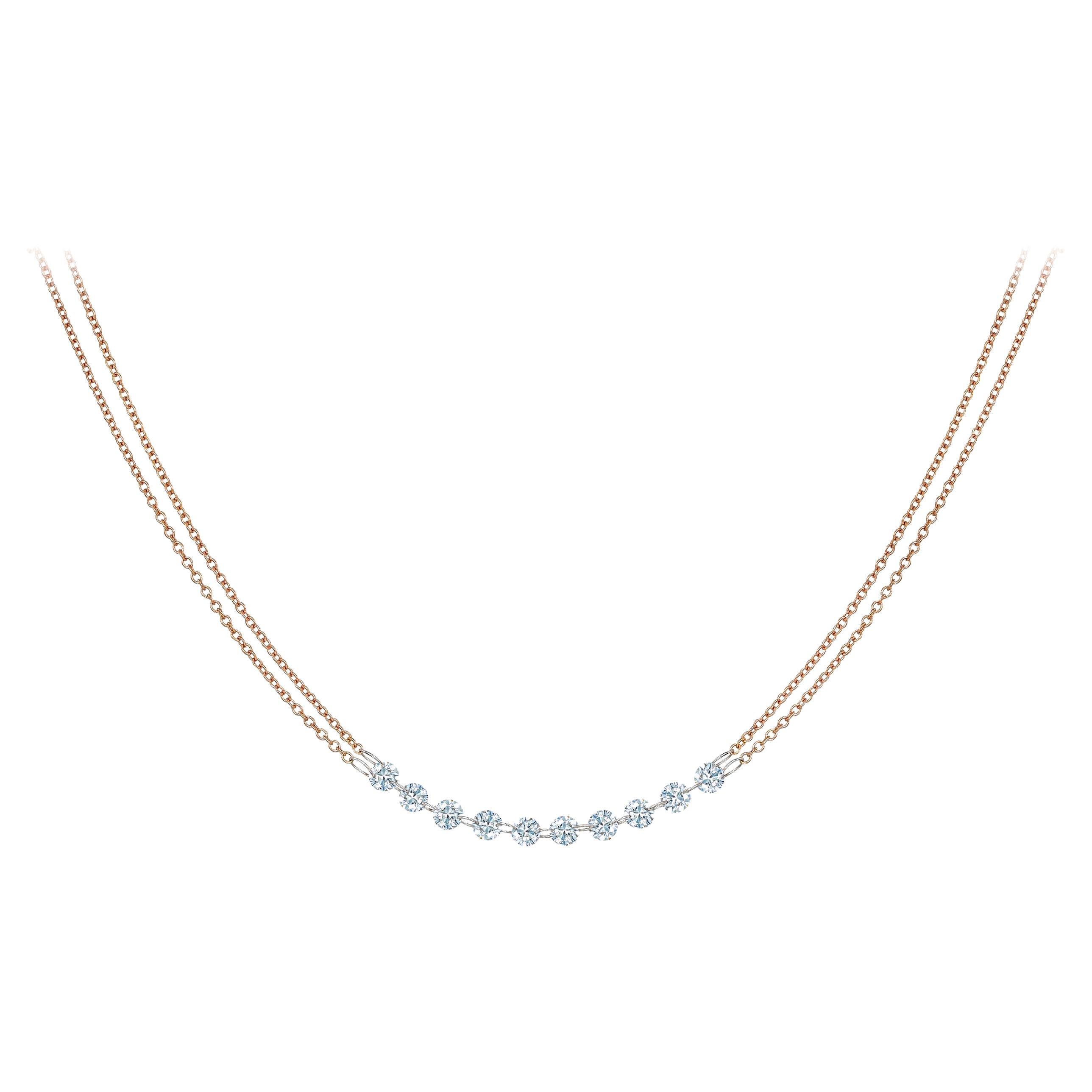 Collier à chaîne avec diamant de 1.00 carat Choker en vente