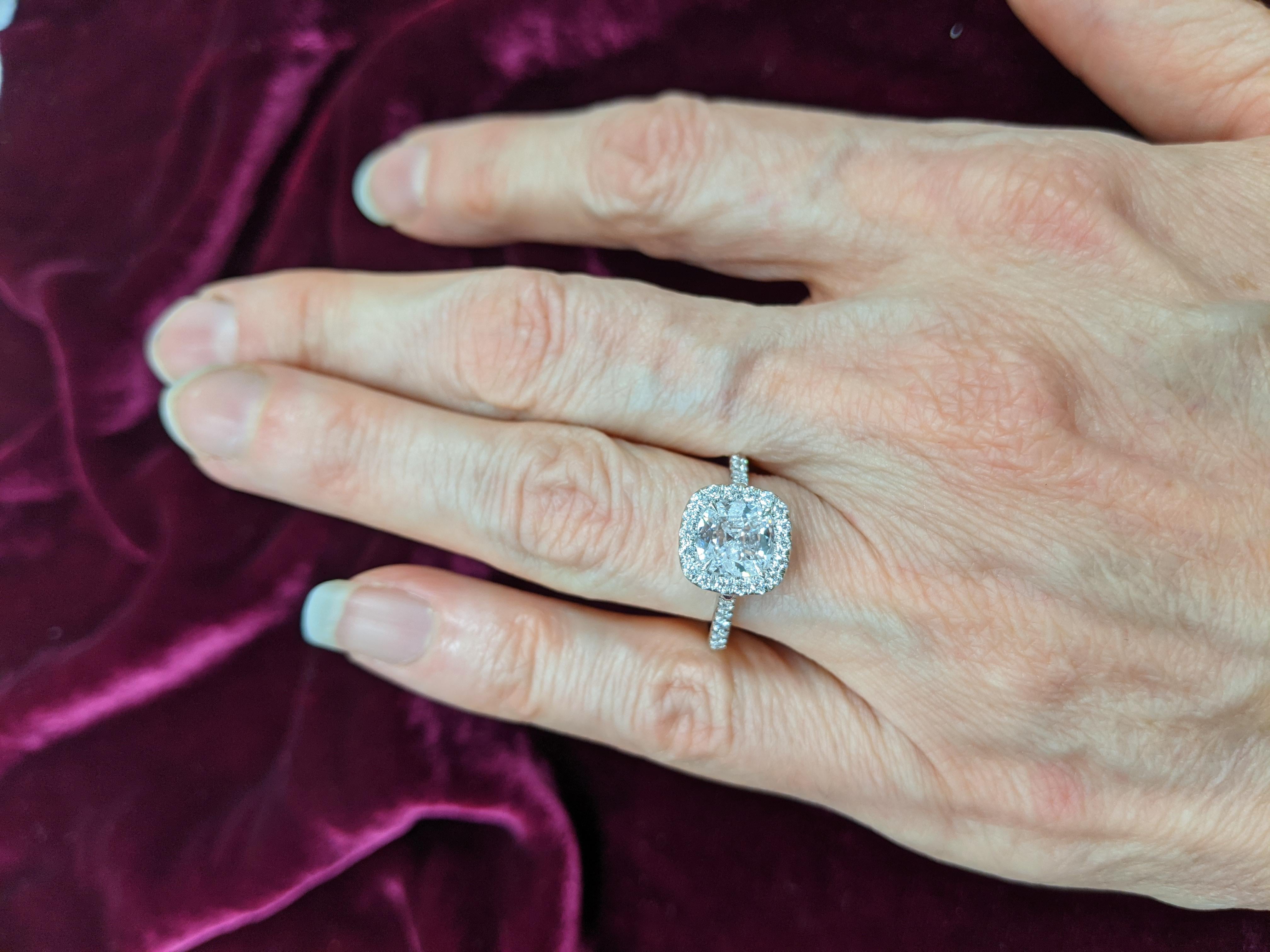 1 Carat Diamond on 18KT White Gold Mounting with Diamond Halo In New Condition In New York, NY