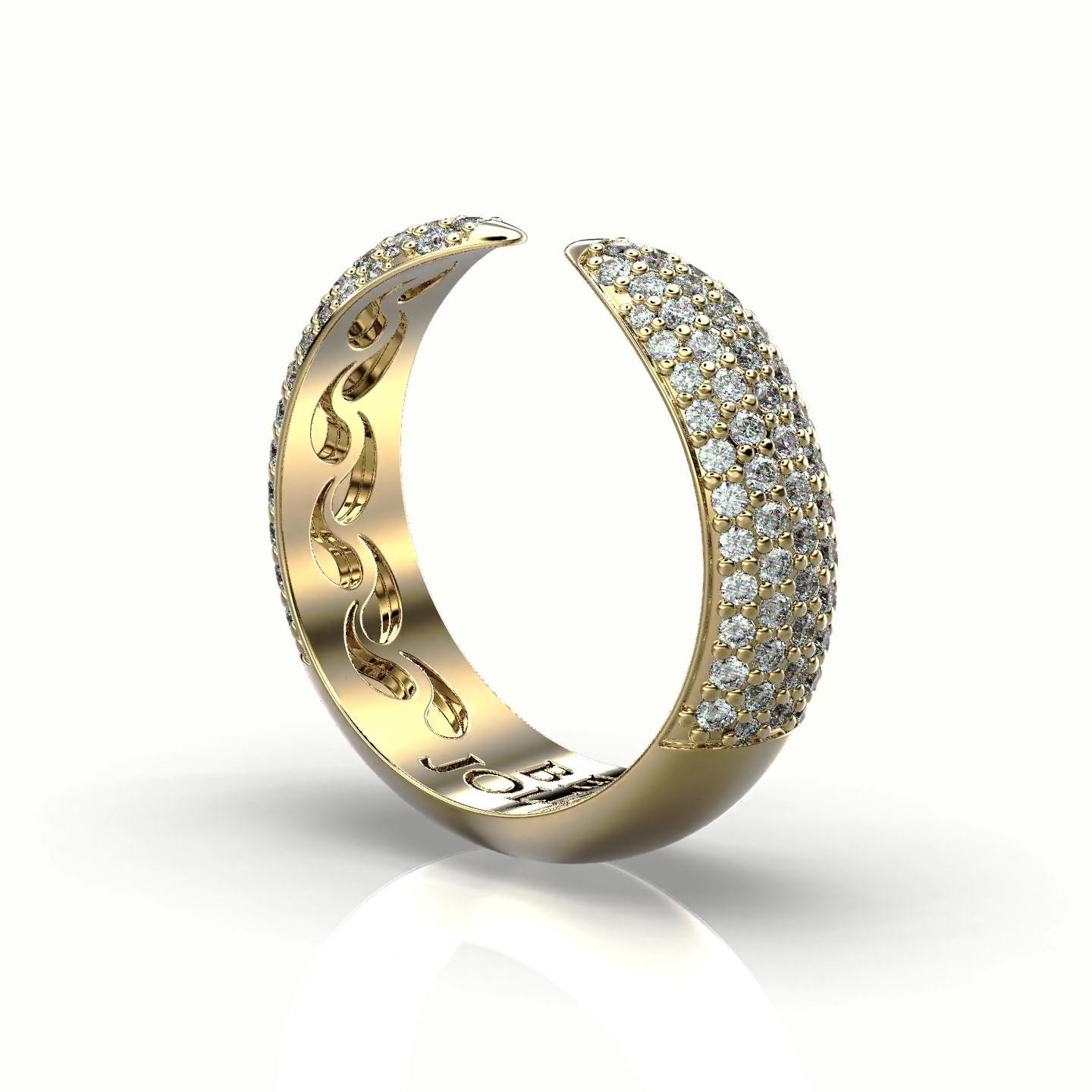 Im Angebot: 1 Karat Diamant Pave Offener Ring () 3