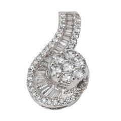 1 Carat Diamond Pendant in 14 Karat White Gold