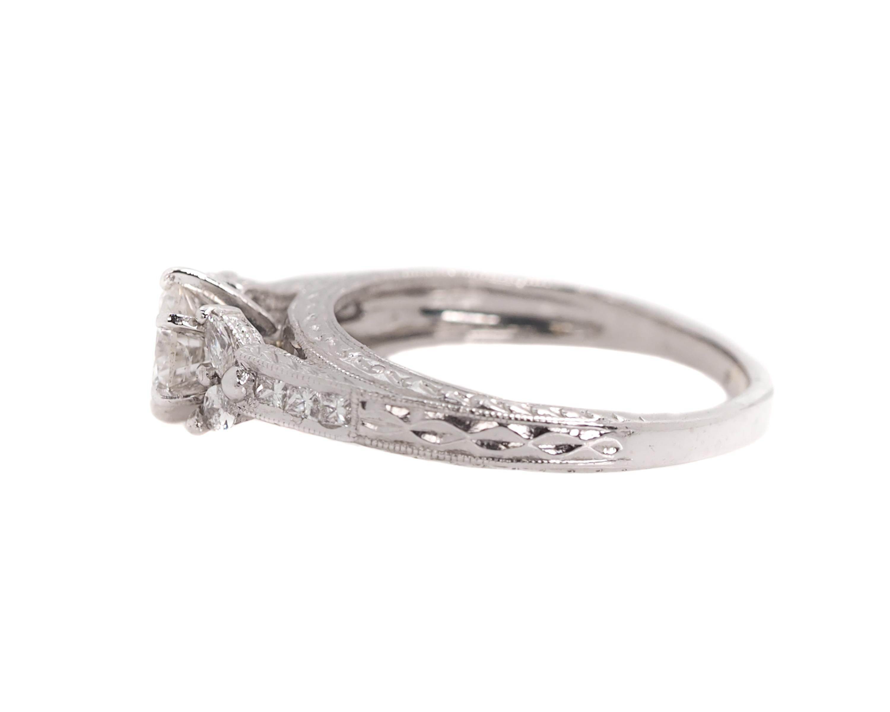 1ct diamond platinum engagement ring
