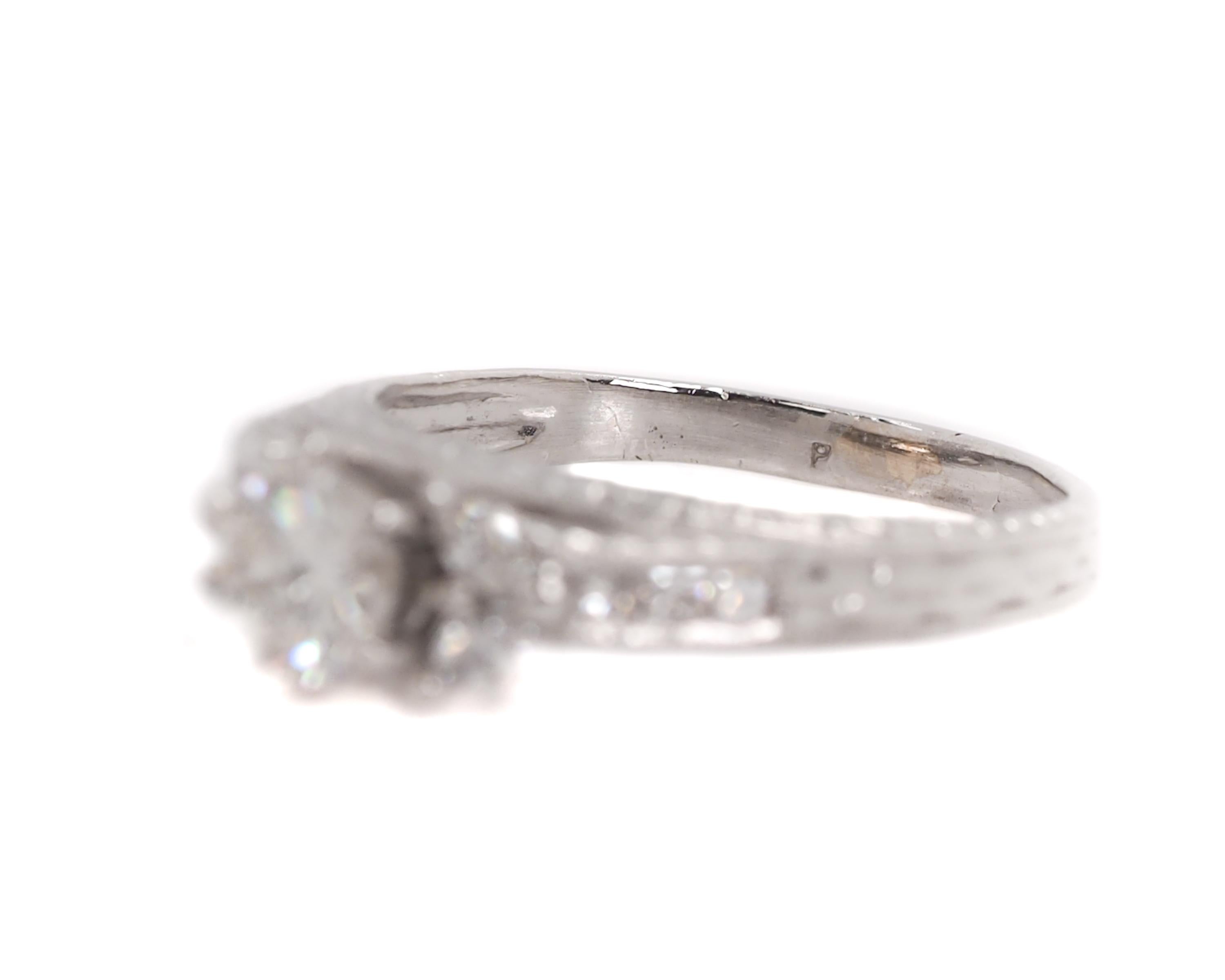 1 Carat Diamond Platinum Engagement Ring, Vintage Inspired In Good Condition In Atlanta, GA
