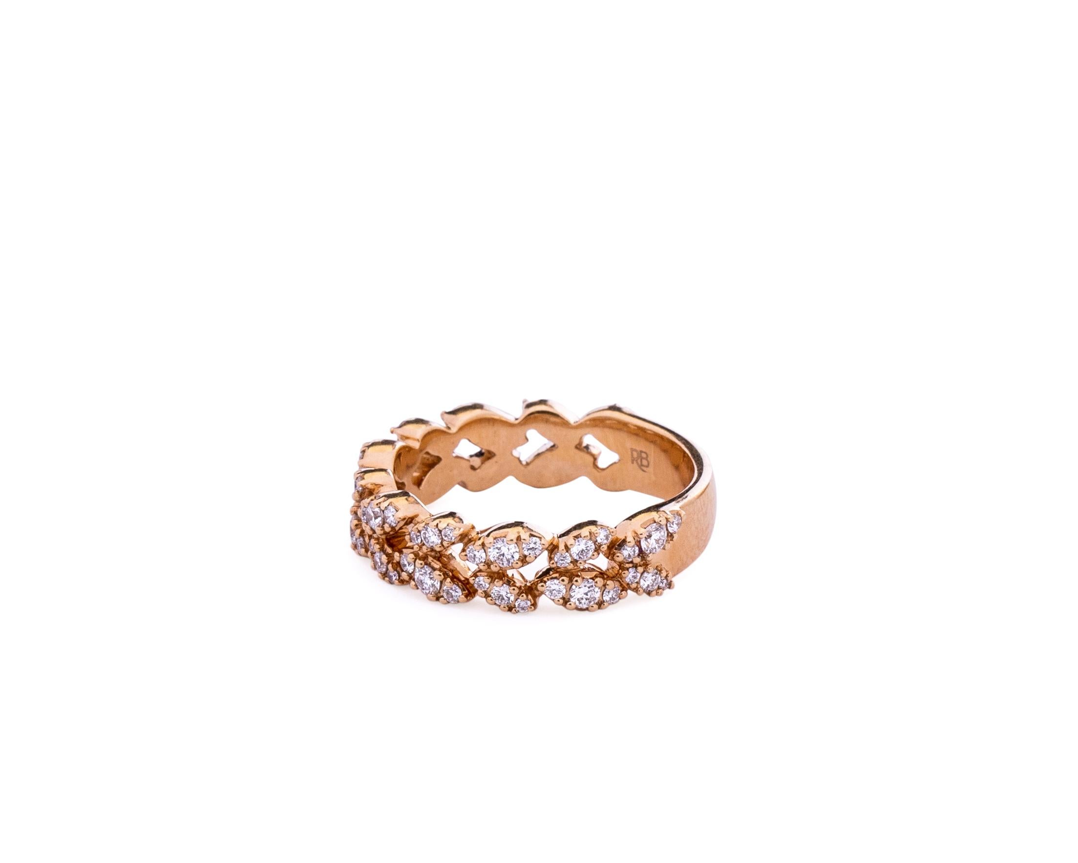 Round Cut 1 Carat Diamond Ring Band in 18 Karat Gold