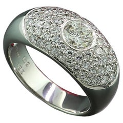 1 Carat Diamond Solitaire Brilliant cut and Diamonds 1.22 ct Ring 900 Platinum