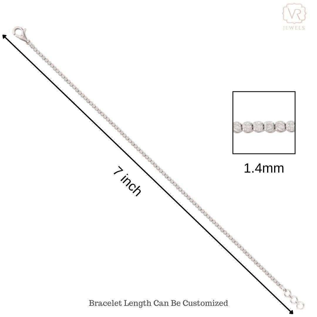 Bracciale impilabile con diamanti da 1 carato Regalo per la fidanzata in oro bianco massiccio 18 carati in vendita 1