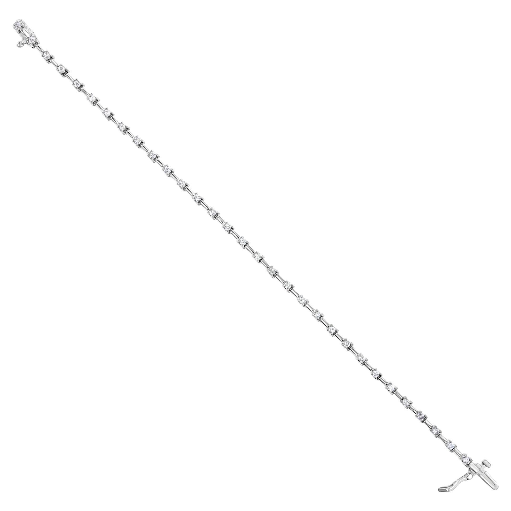 Bracciale tennis con diamanti da 1 carato in oro bianco 14k