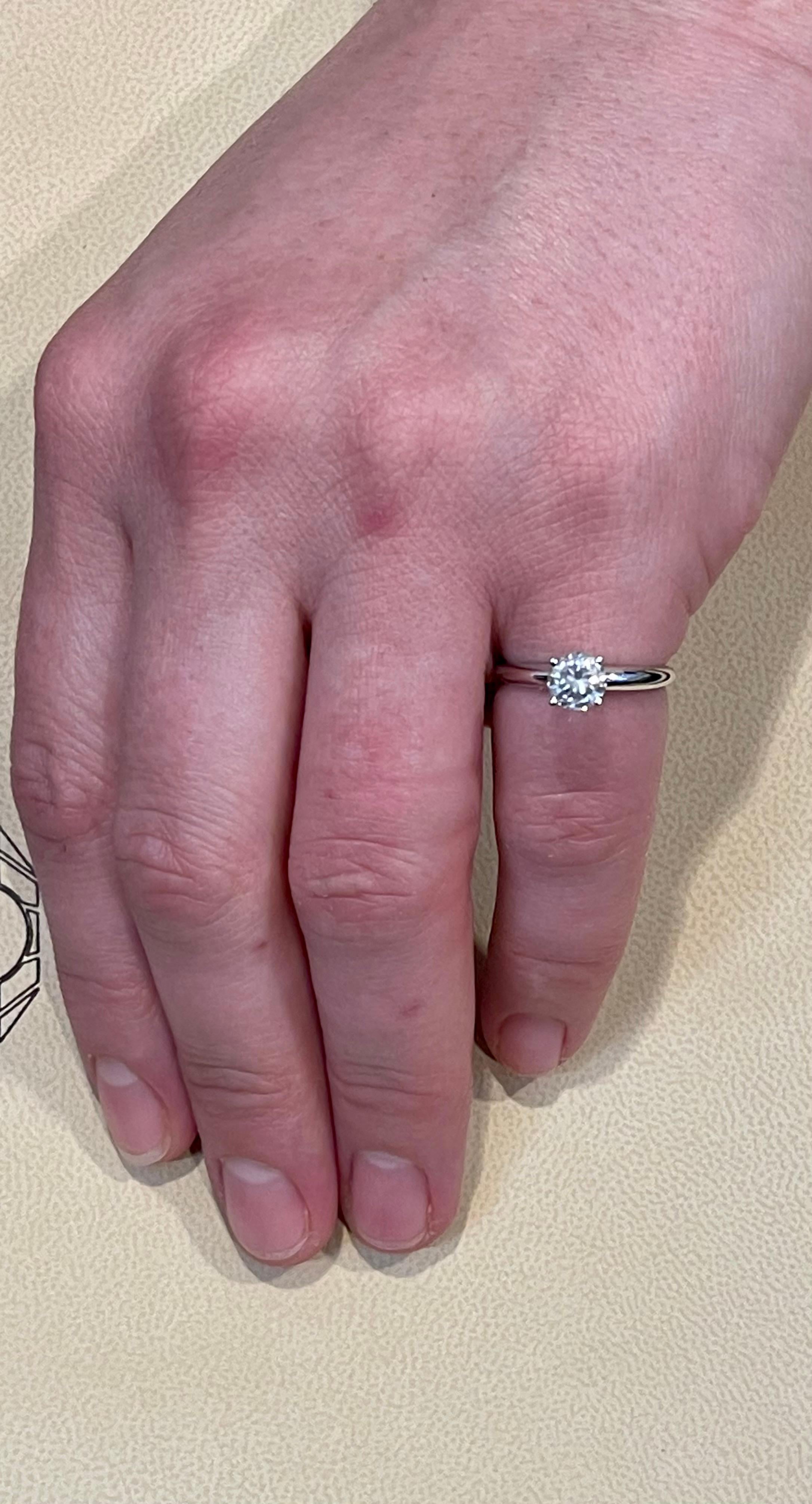 1 Carat Diamond Traditional Engagement Ring 14 Karat White Gold For Sale 3