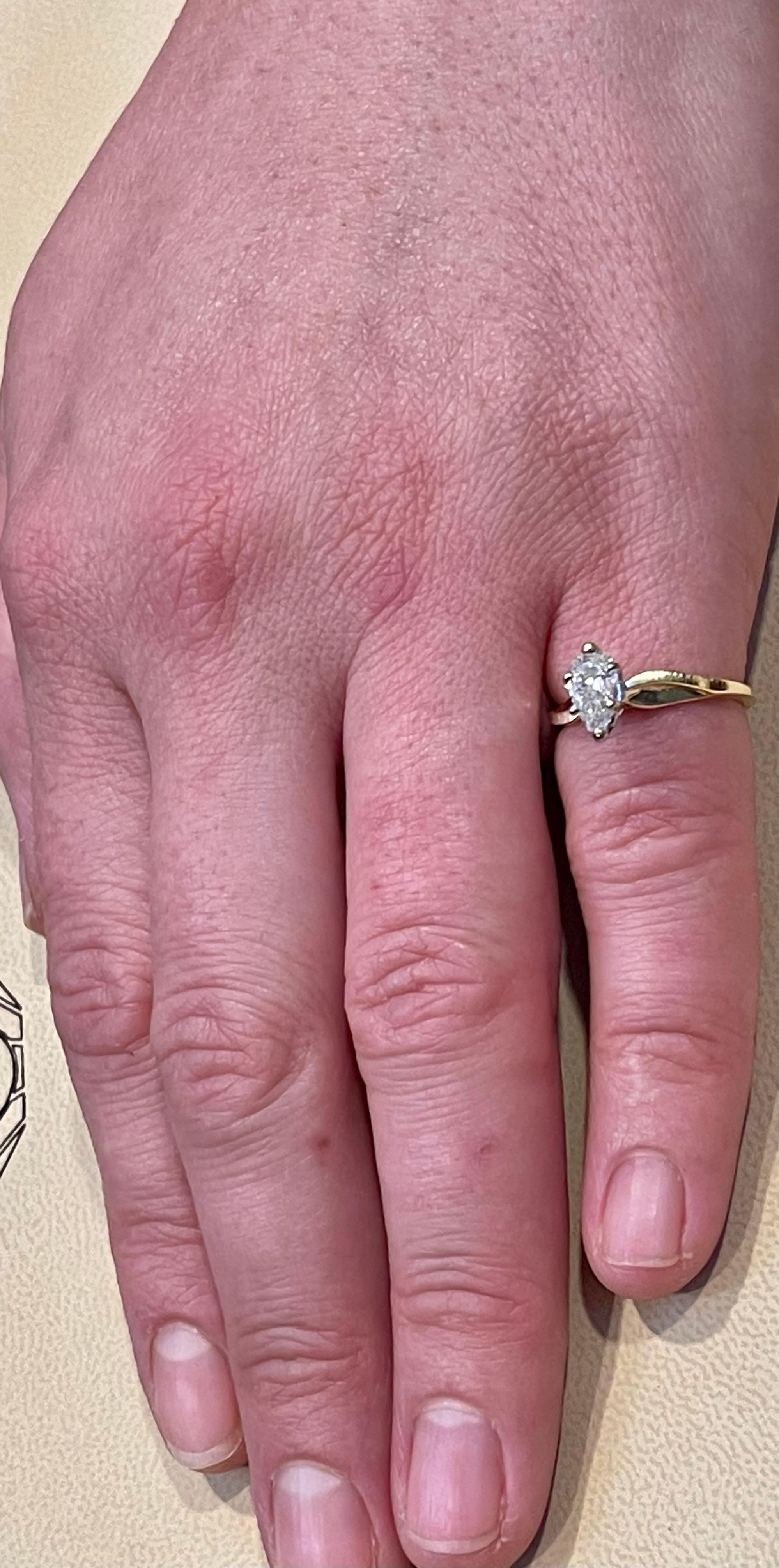 1 Karat Diamant Traditioneller Verlobungsring aus 14 Karat Weißgold Damen im Angebot