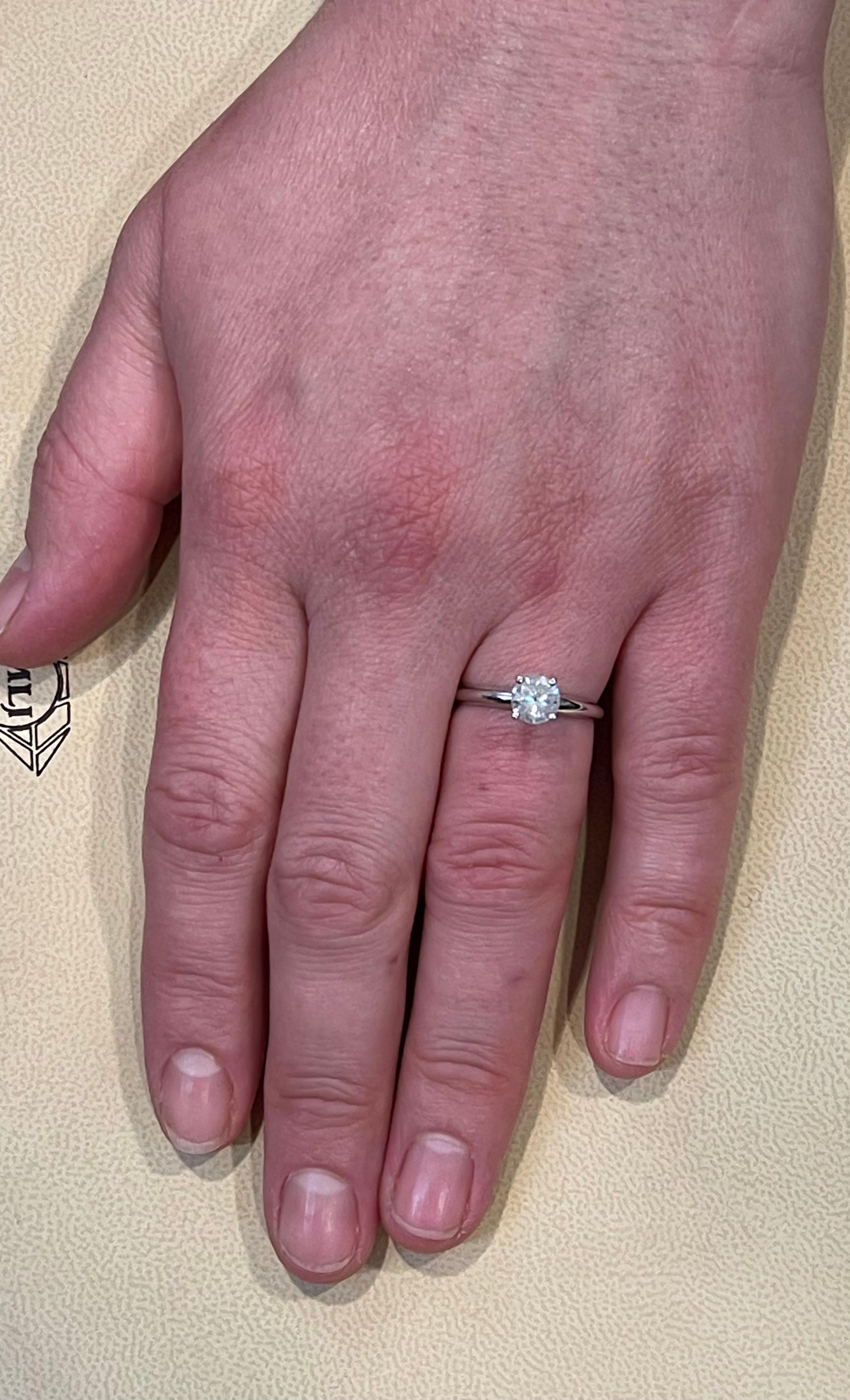 1 Karat Diamant Traditioneller Verlobungsring aus 14 Karat Weißgold im Angebot 2