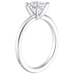 1 Carat Diamond Traditional Engagement Ring 14 Karat White Gold