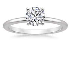 1 Carat Diamond Traditional Engagement Ring 14 Karat White Gold