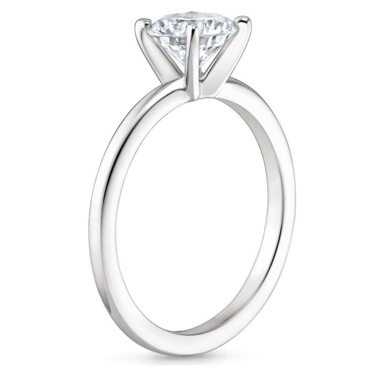 1 Karat Diamant Traditioneller Verlobungsring aus 14 Karat Weißgold im Zustand „Hervorragend“ im Angebot in New York, NY
