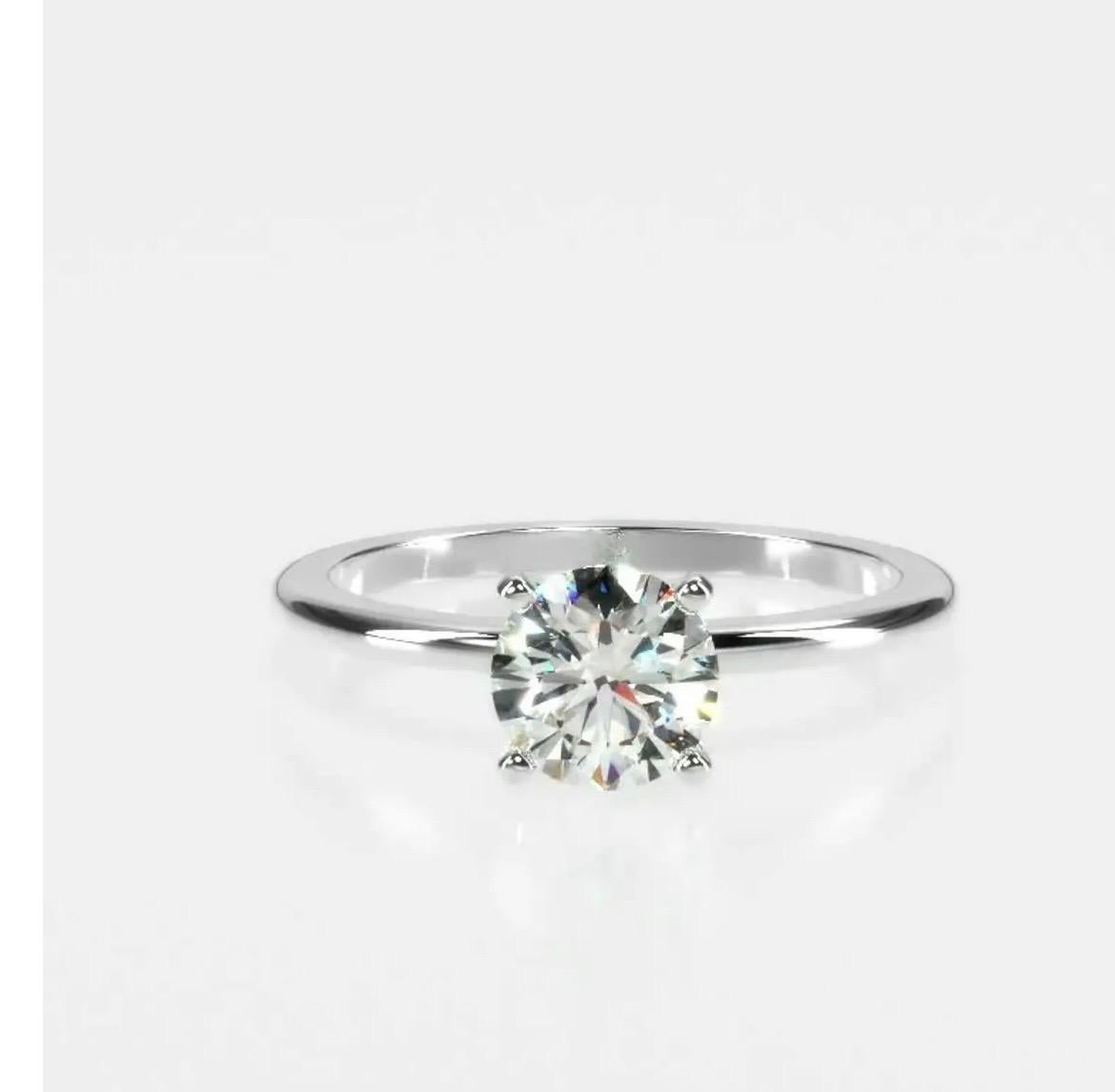 1 Karat Diamant Traditioneller Verlobungsring aus 14 Karat Weißgold im Angebot 3