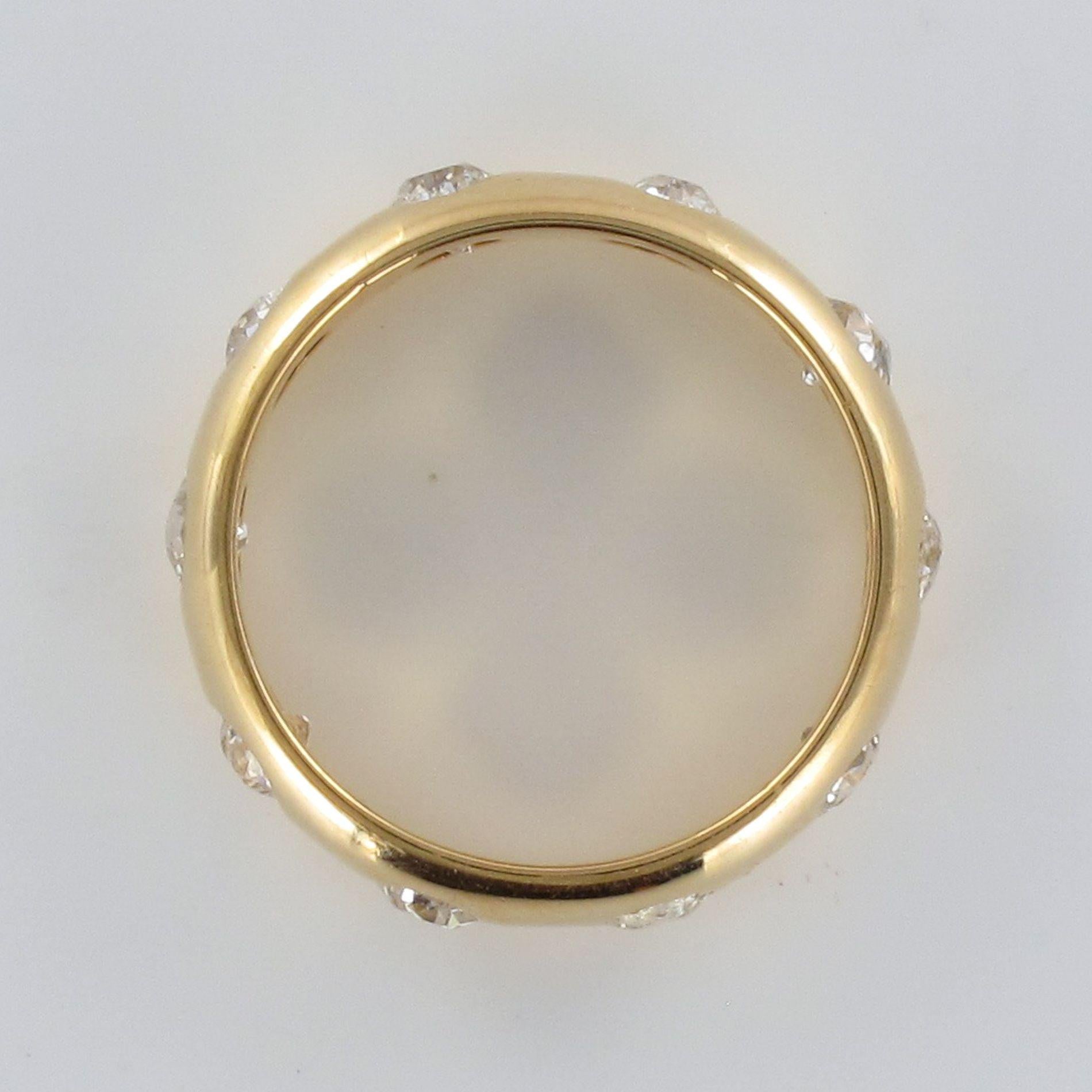 1 Carat Diamond Yellow Gold Domed Band Ring 5