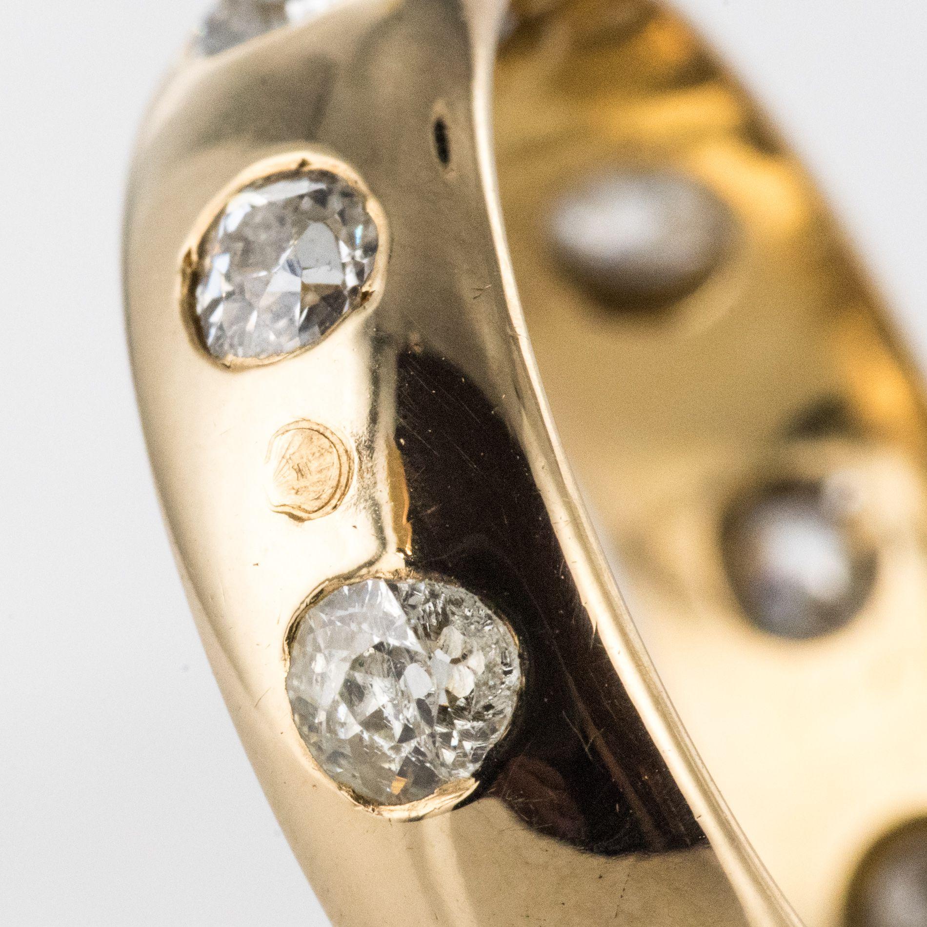 1 Carat Diamond Yellow Gold Domed Band Ring 6