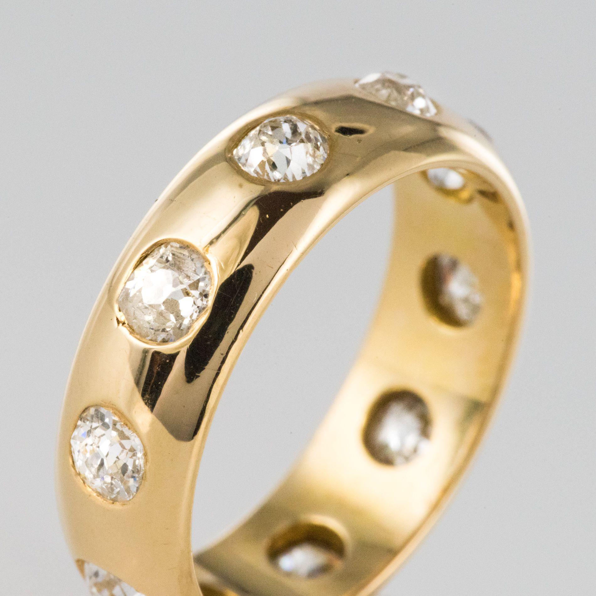 Women's 1 Carat Diamond Yellow Gold Domed Band Ring