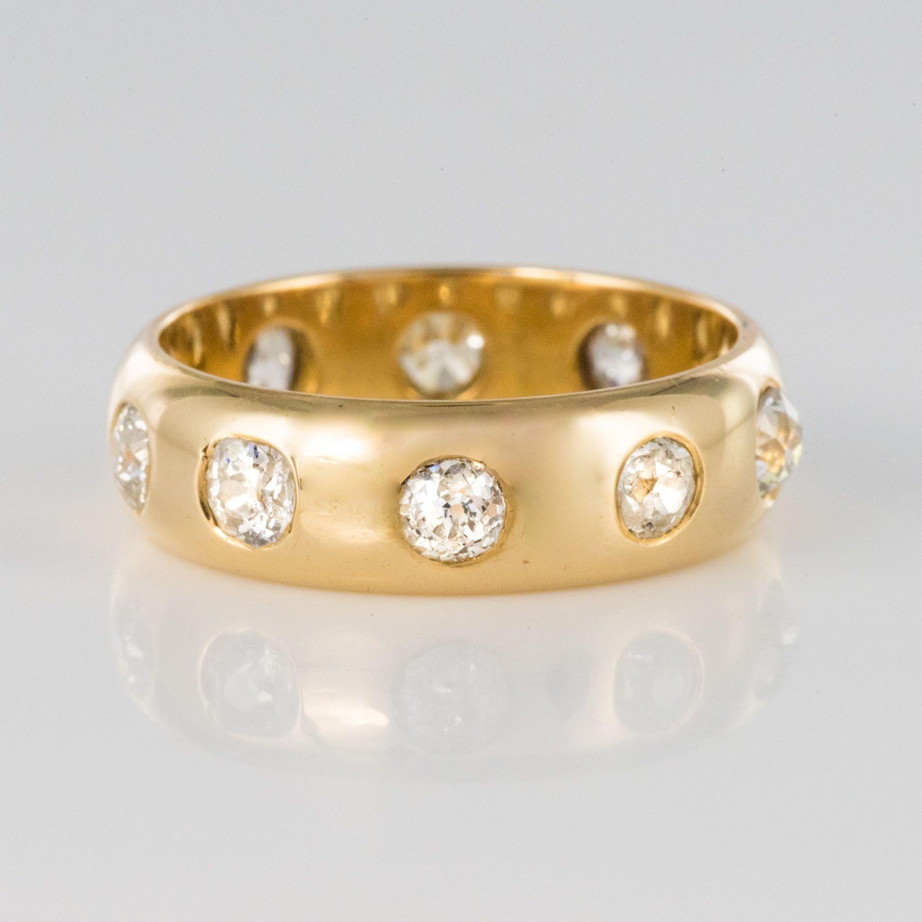 1 Carat Diamond Yellow Gold Domed Band Ring 4