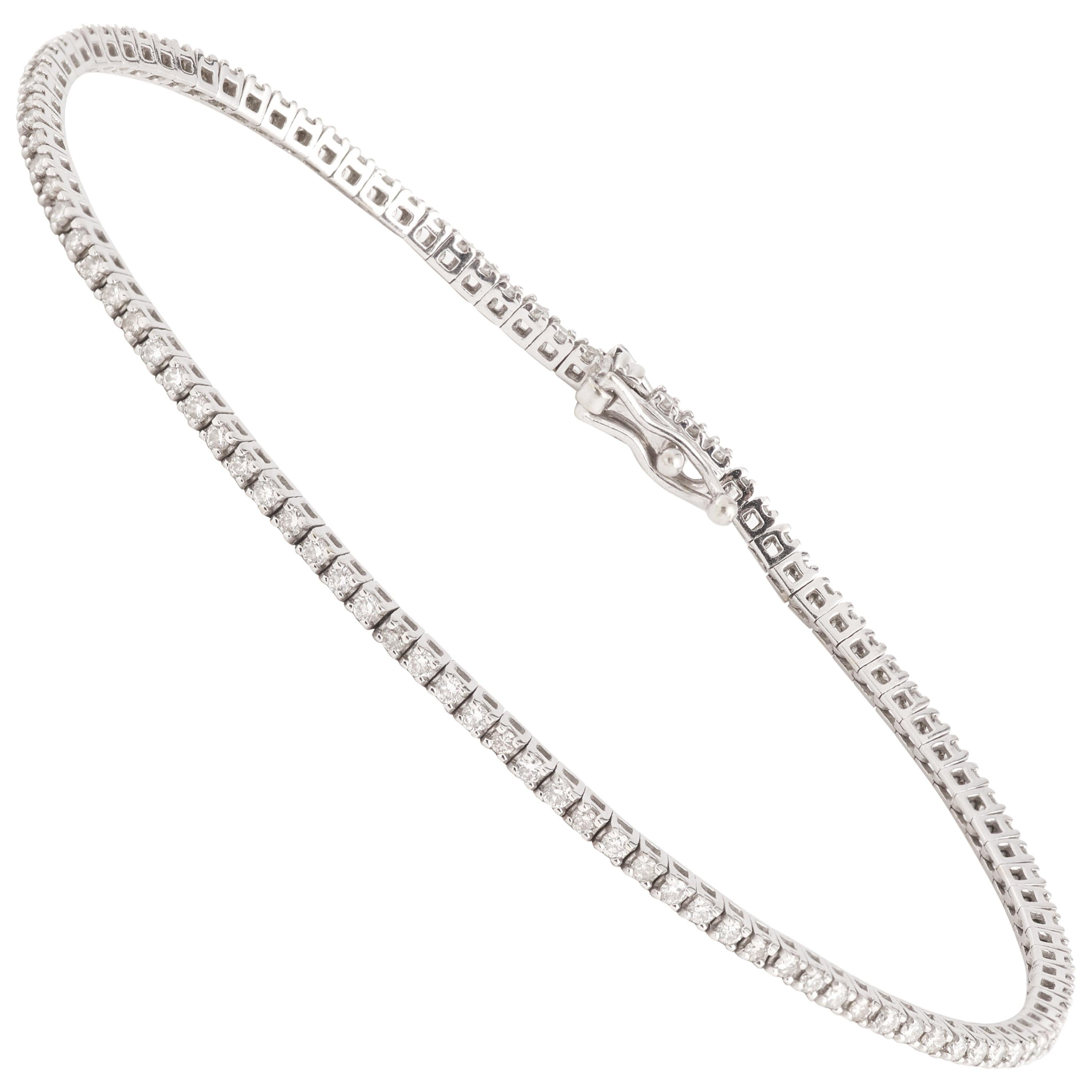 1 Carat Diamonds 18 Carat White Gold Tennis Bracelet