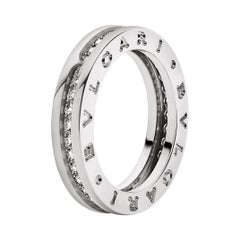 Bulgari, bague de mariage Bvlgari en or blanc 18 carats avec diamants de 1 carat « B. Zero 1 »