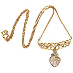1 Carat Diamonds Heart Patterned Necklace 14 Karat