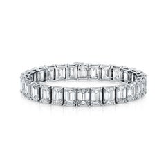 1 Carat Each Emerald Cut Diamond Tennis Bracelet