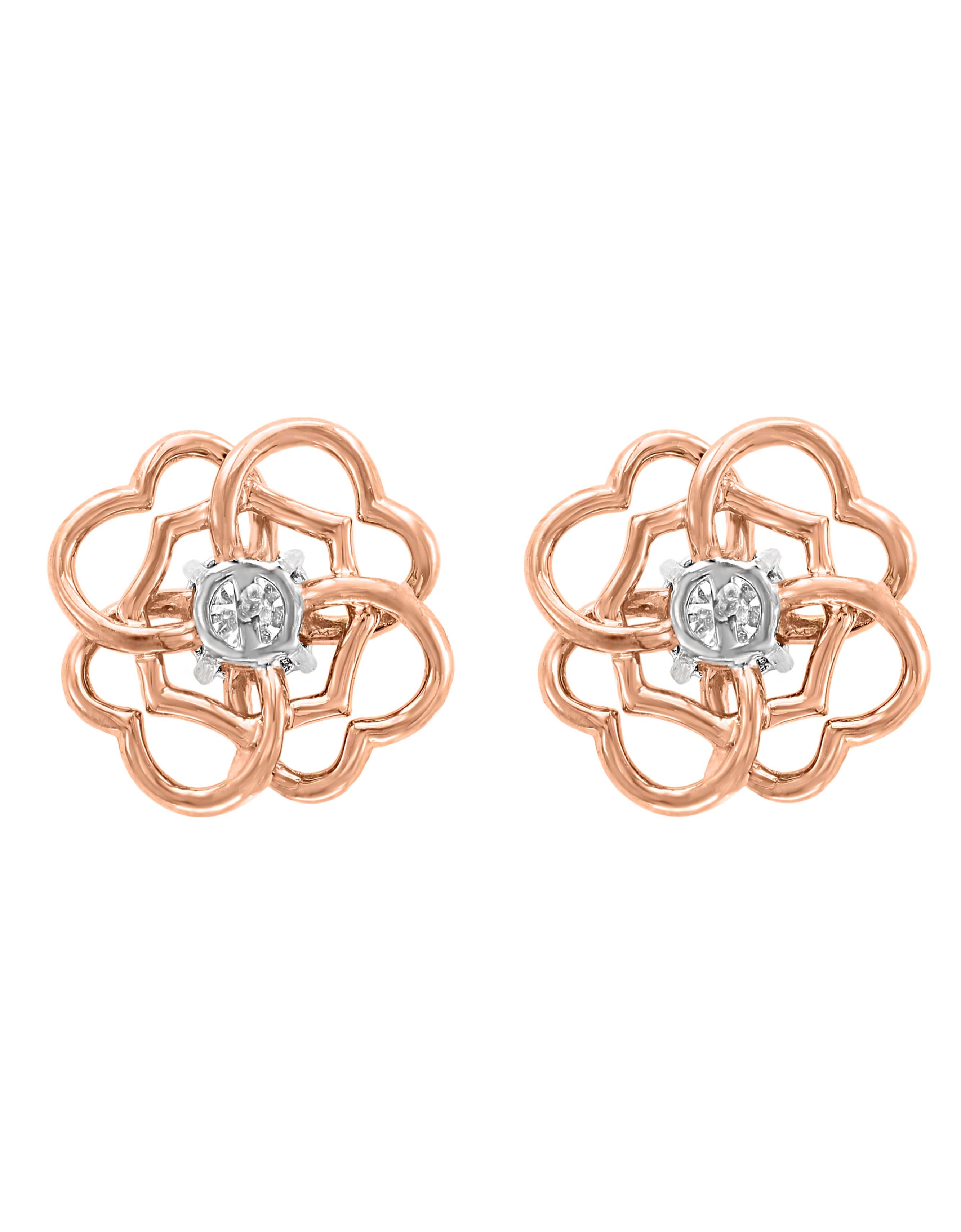 diamond flower cluster earrings