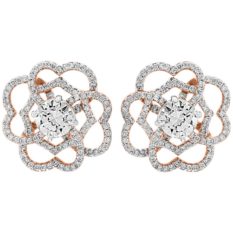solitaire cluster earrings