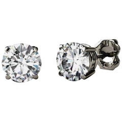 1 Carat Each Solitaire Diamond Total Diamond 2.04 Carat Earring 14 Karat Gold