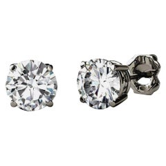 1 Carat Each Solitaire Diamond Total Diamond 2.04 Carat Earring 14 Karat Gold