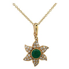 1 Carat Emerald and Diamond Star Necklace