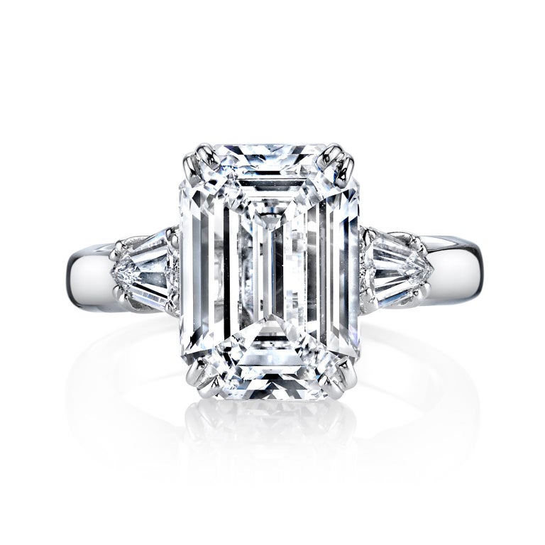 1 Carat Emerald Cut GIA Diamond Engagement Platinum 950 Ring For Sale ...