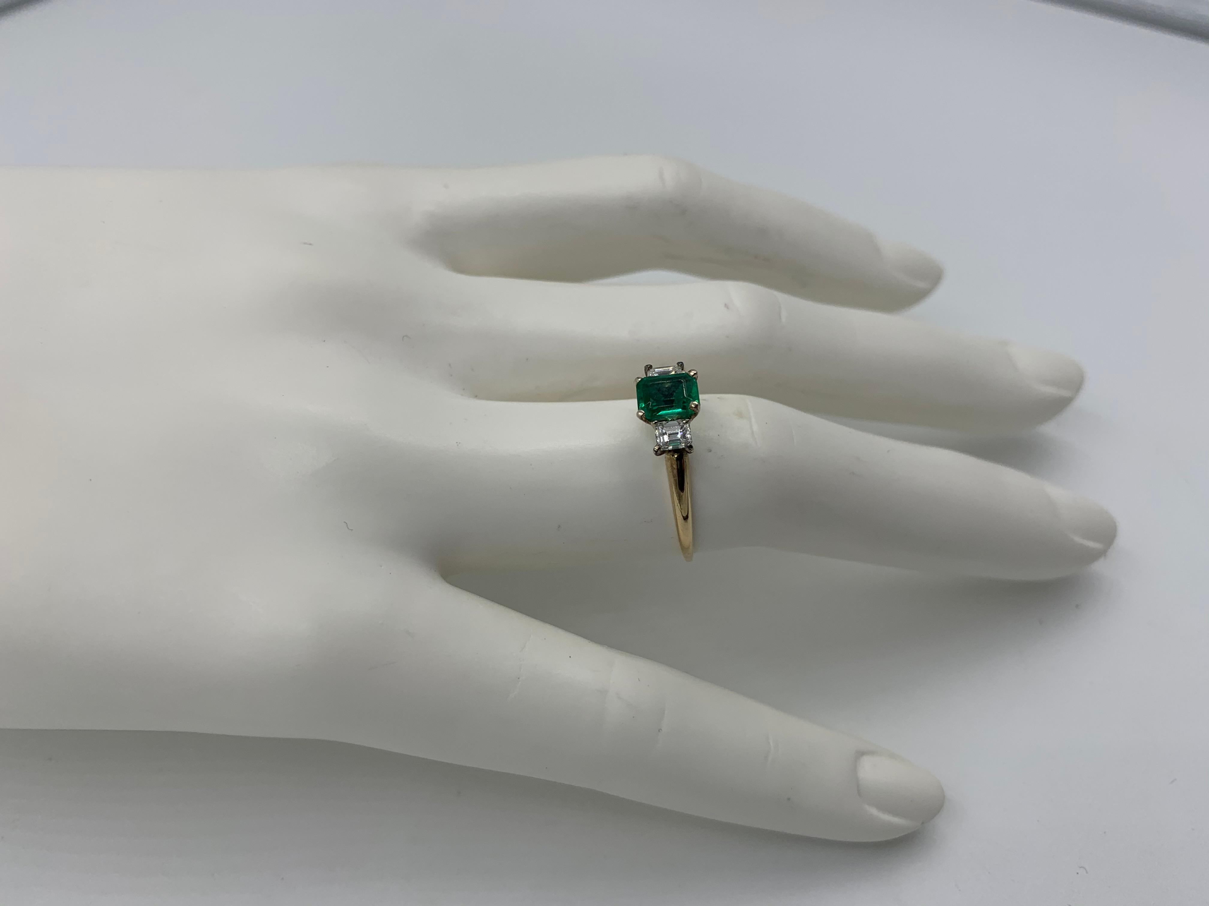 1 Karat Smaragd Diamant Ring 14 Karat Gold Antik Verlobung Hochzeit 1