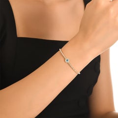 1 Carat Evil Eye Diamond Single-Line Tennis Bracelet in 18K Yellow Gold