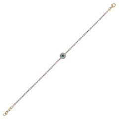 1 Carat Evil Eye Diamond Single-Line Tennis Bracelet in 18K Yellow Gold