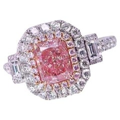GIA 1 Carat Fancy Pink Diamond Ring 18 Karat White Gold Duel Use as a Necklace