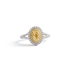 1 carat Fancy Yellow Natural Diamond Gold 18K Ring convertible Pendant