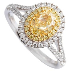 1 carat Fancy Yellow Natural Diamond Gold 18K Ring convertible Pendant